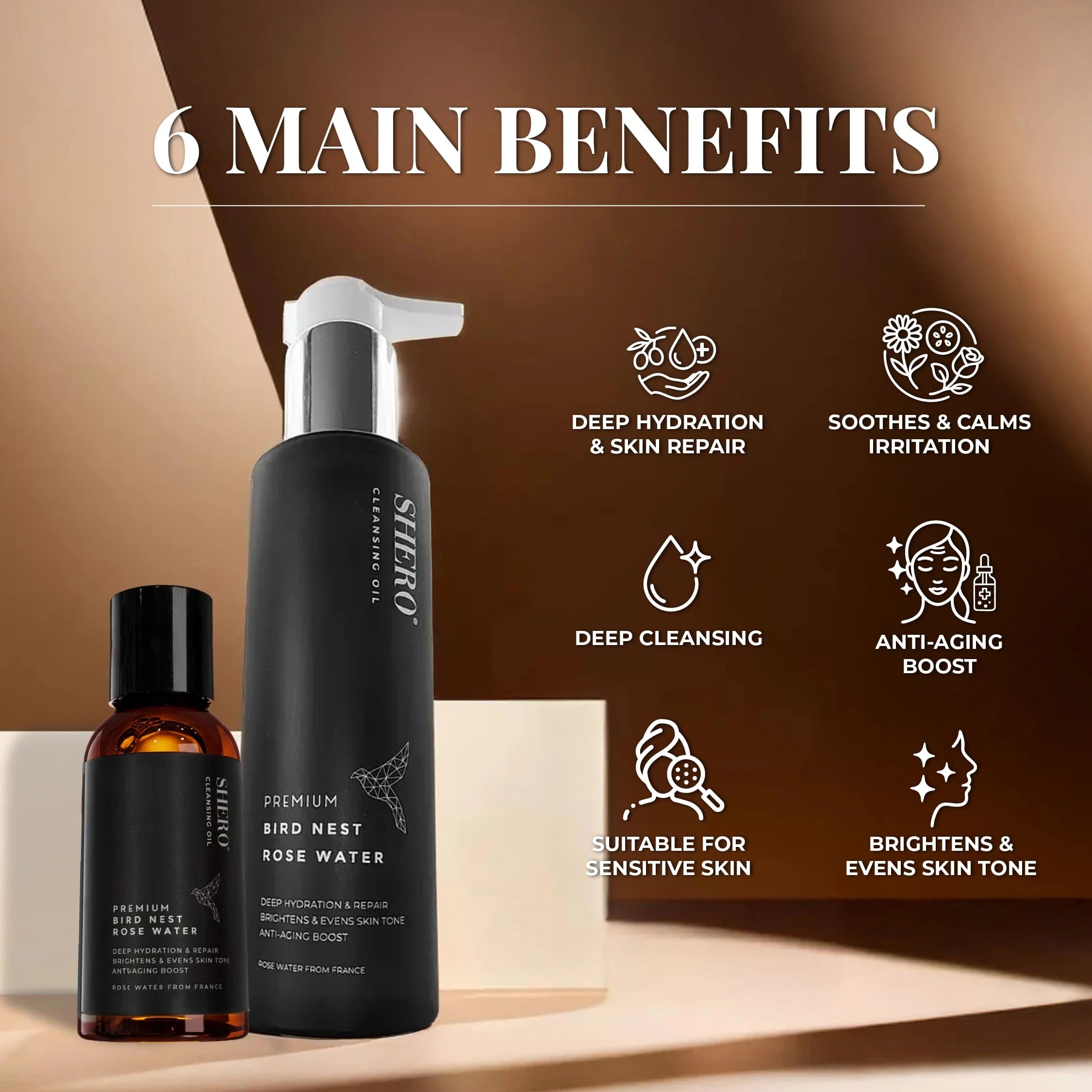 Shero Premium Bird Nest Rose Water Cleansing Oil