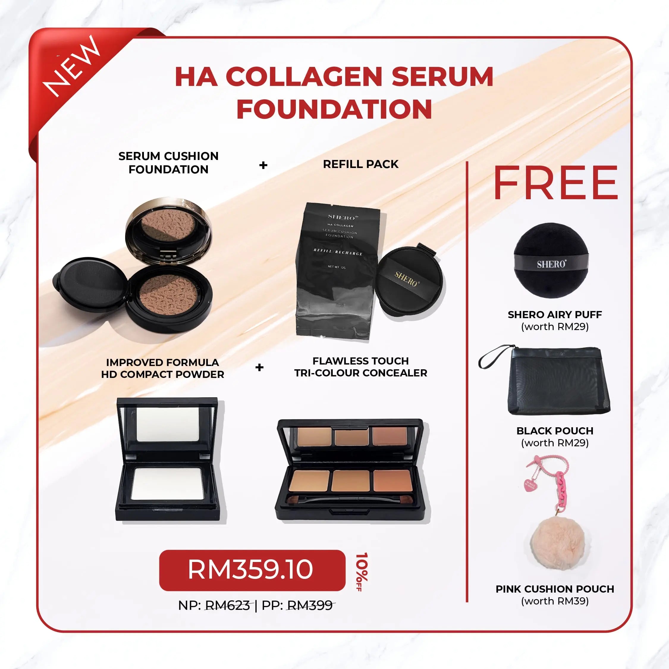 Shero HA Collagen Serum Cushion Foundation