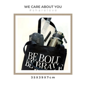 shero canvas tote bag be bold, be brave, be a shero