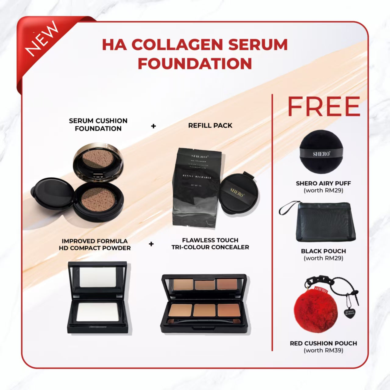 Shero HA Collagen Serum Cushion Foundation