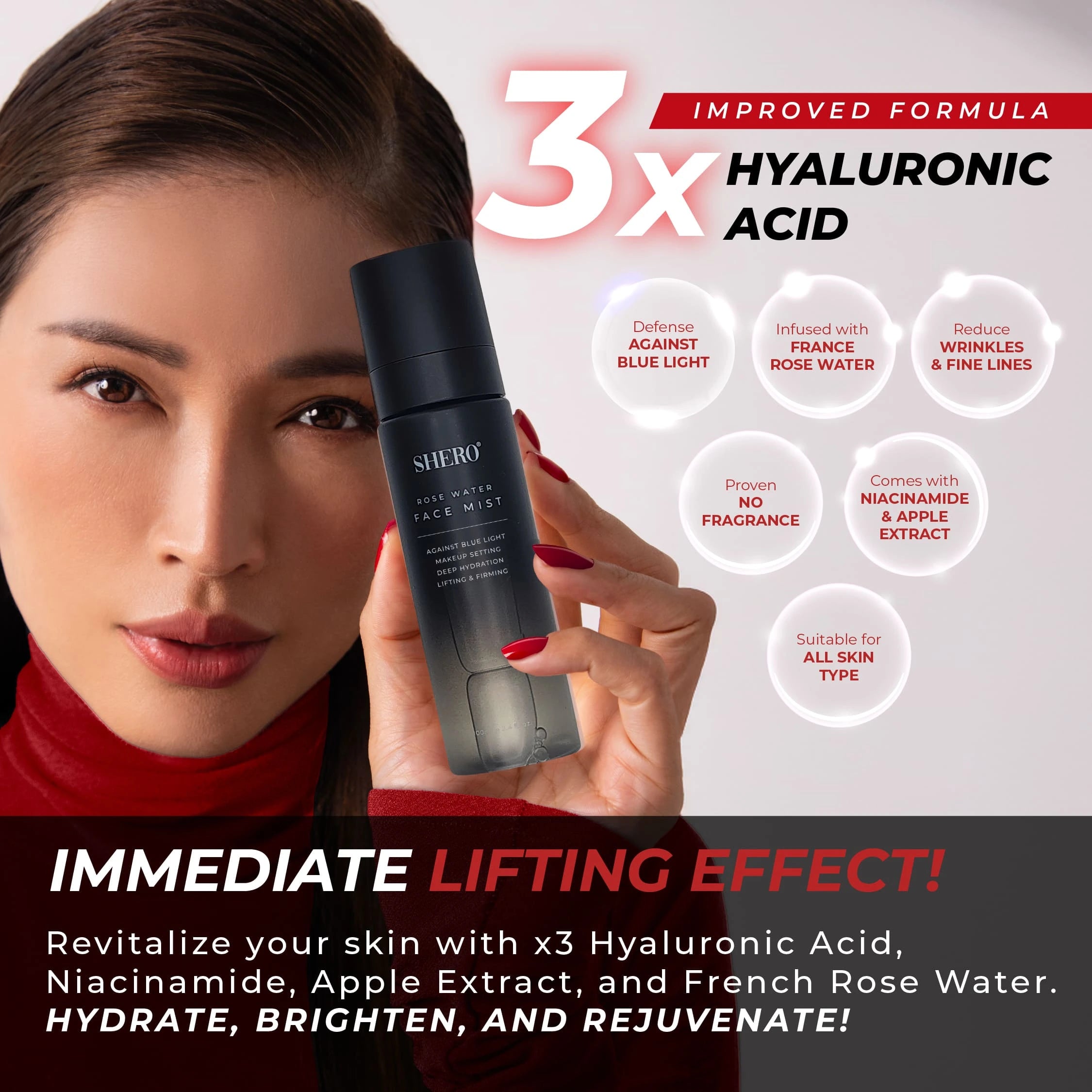 [New Packaging] Shero Against Blue Light Rose Water Face Mist