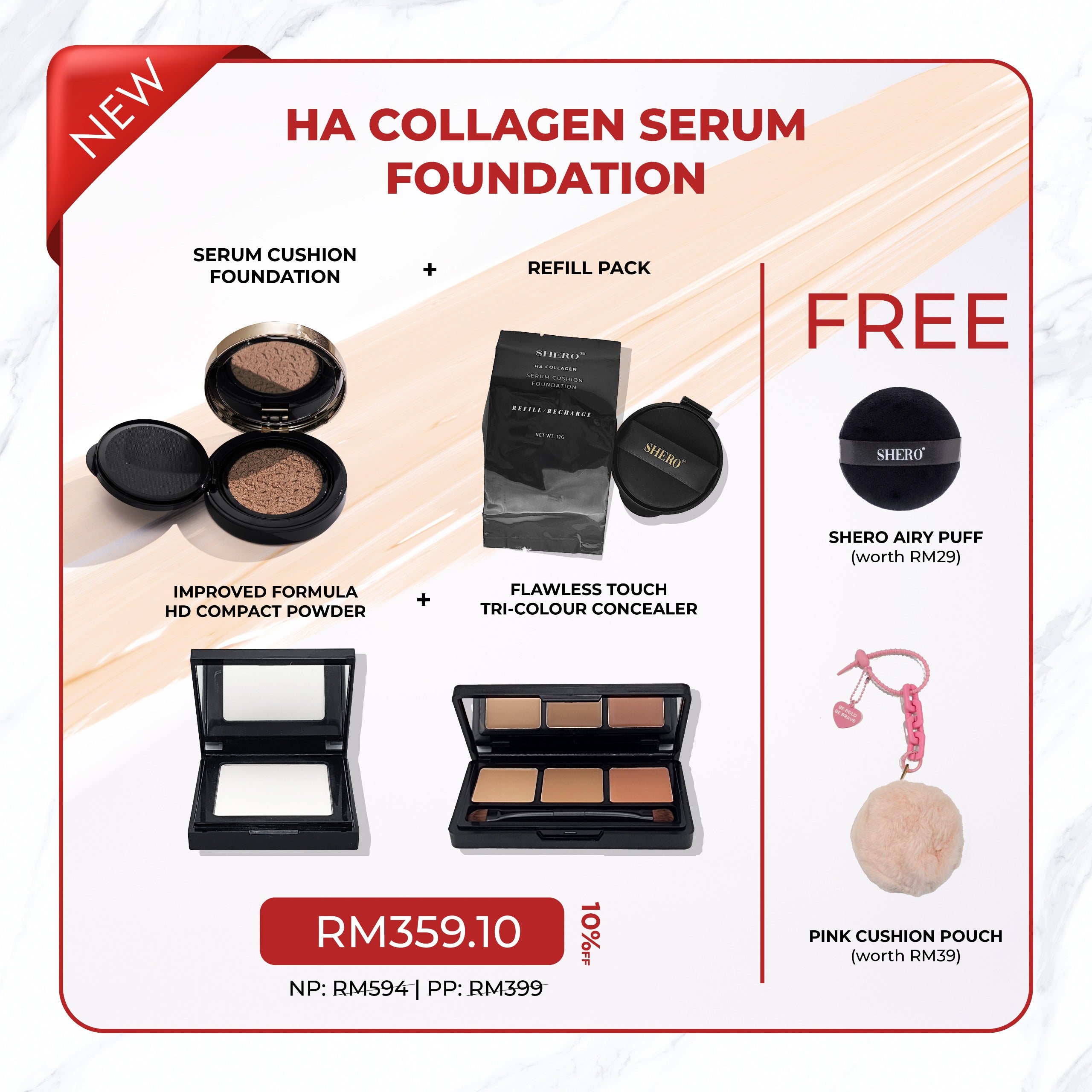 [New Arrival] Shero HA Collagen Serum Cushion Foundation