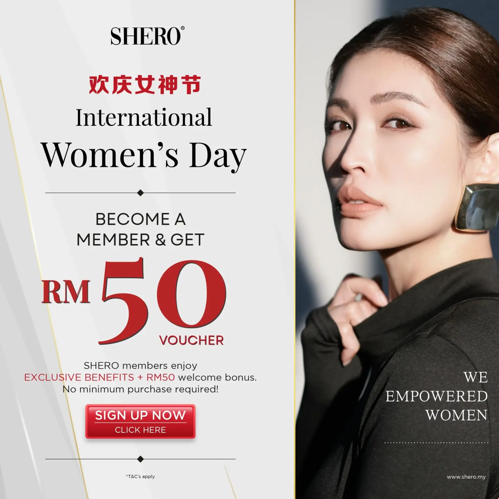 Become our Shero Member & Get RM50 Voucher - New Registered Member only.